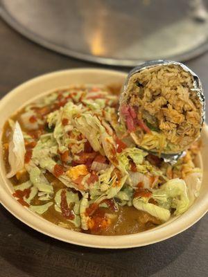 Half Chicken Tika wrap & Spicy bowl with Paneer.
