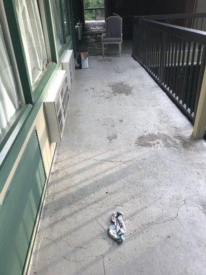 Woke up to underwear and beer outside our room. Not ours