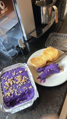 Ube Halaya...(creamy, starchy with small chunks of Ube)