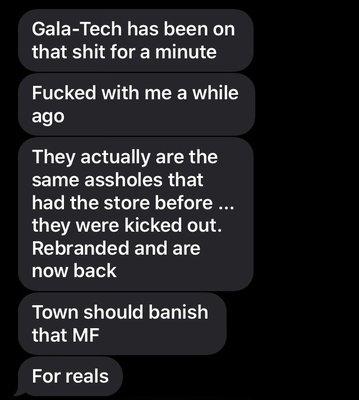 Gala-Tec of Oak Park has been RACIST for years. Closed. Changed their branding. Re-opened. Manager is Overt Racist.