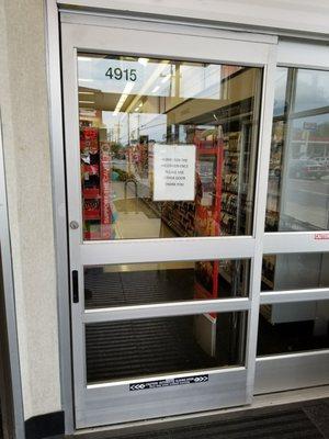 This door hasn't been operational since this place opened I feel like.