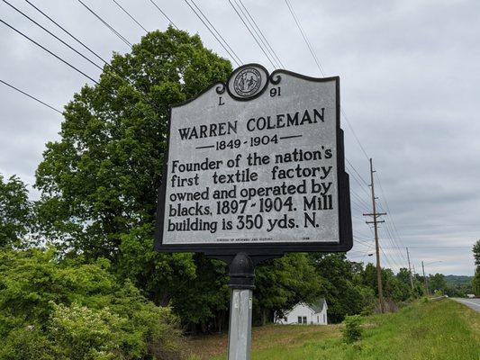 Warren Coleman Historical Marker