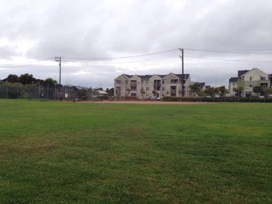 Back baseball field over the bridge