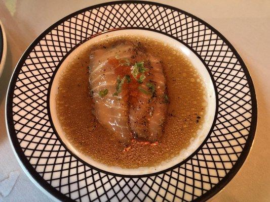 Hubby ate 4 plates of this salmon gazpacho