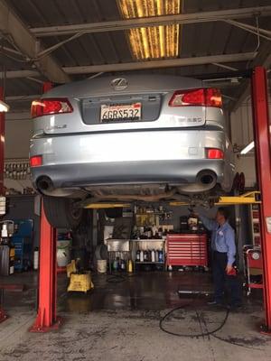 Lexus IS250 being worked on