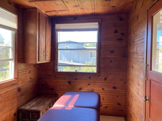Knotty Pine treatment room :)