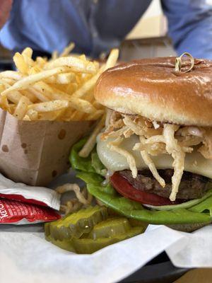 Cheeseburger and fries