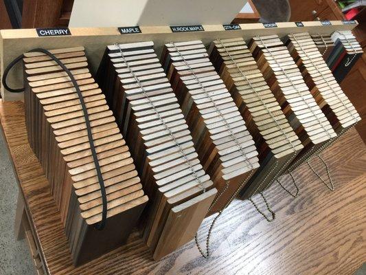 Cherry, Brown Maple, Hard Rock Maple, 1/4-Sawn-Oak, Hickory, Oak, Walnut, Paint & so much more.
