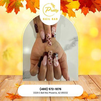Warm tones and cozy designs bring autumn to your fingertips. Nails that match the beauty of the season. Book today
