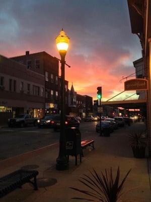 Sunset on Water Street in Decorah. Just outside the front door!