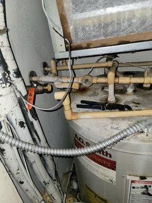 One of the broke water lines