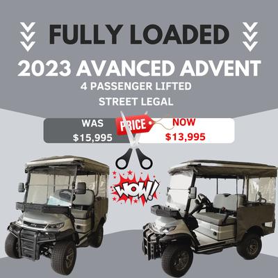 Advanced EV Advent Golf Cart for Sale. Fully loaded with accessories and is street legal.