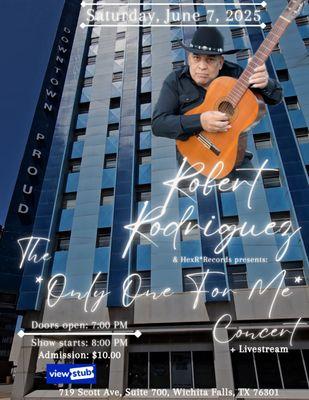 Official flyer for Robert Rodriguez Concert Saturday June 7th 2025