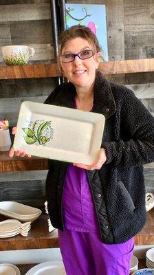 Glazed. Fired. Finished plater. So much fun