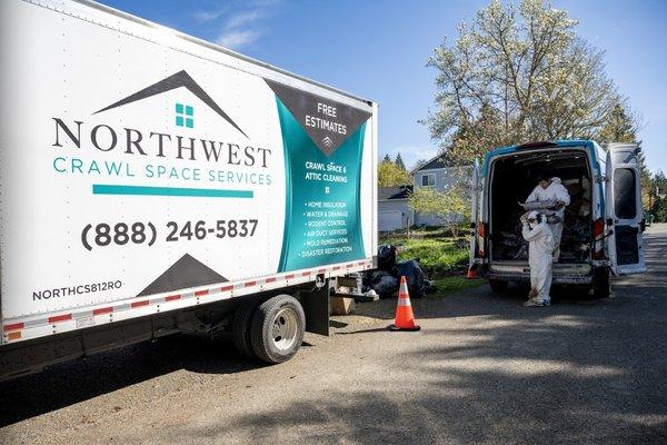 Our crew arriving at a job site
