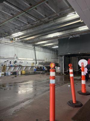 Exit from the wash