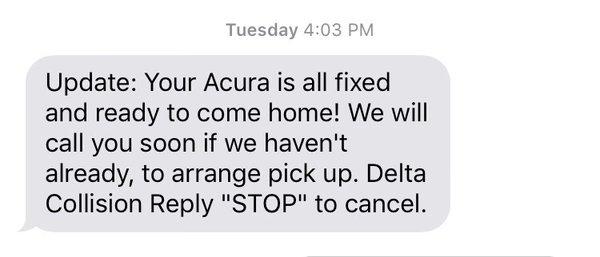 Text messaging notifications