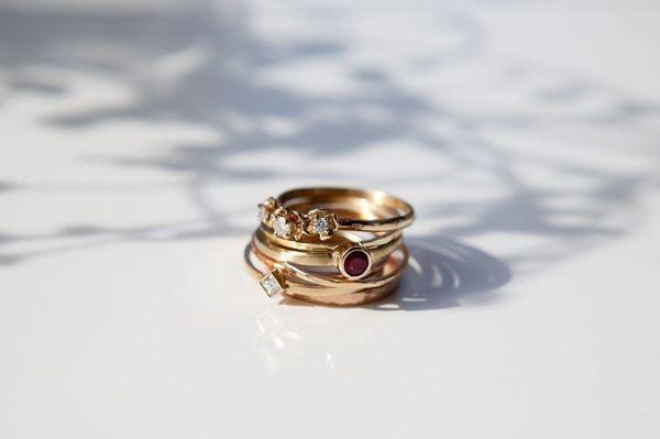 Gold stackable bands