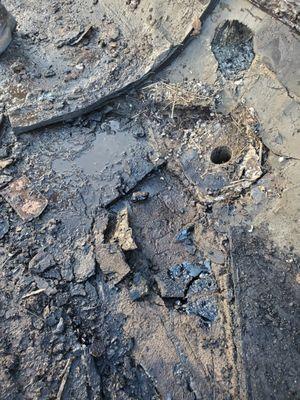 Removing multi-layers of roofing including the drain. Part 1 of 3