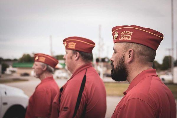Members of the Ellis County Detachment 1452 as they conduct a firing party at the Ferris Police Officers Memorial Ceremony, 2017.