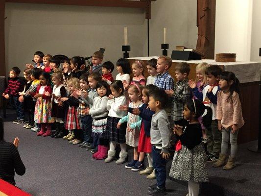 We love music at Prince of Peace School and the children love singing for their parents!