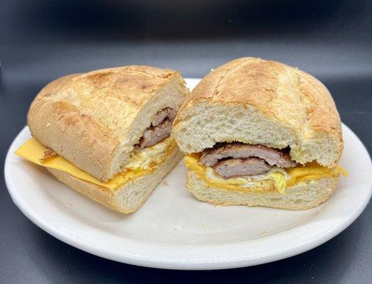 Sausage, Egg, & Cheese Sandwich on a Roll