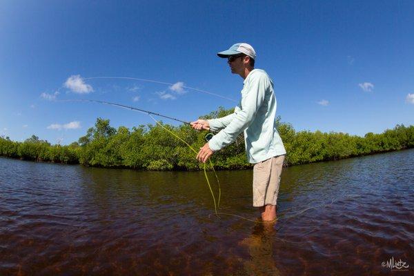 Shallow water fly fishing