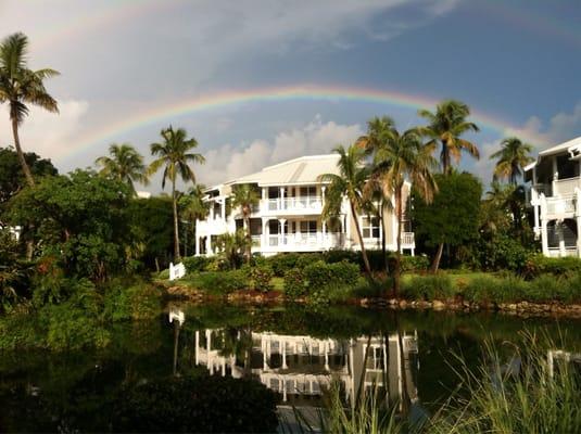 Rainbow over the cottages