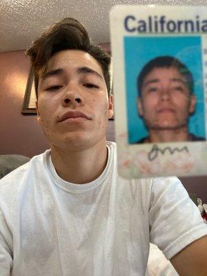 The ID he couldn't believe it was me.