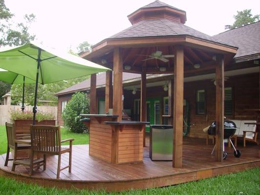Custom outdoor living with gazebo.