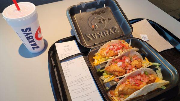 Chicken finger tacos with chipotle ranch and pico