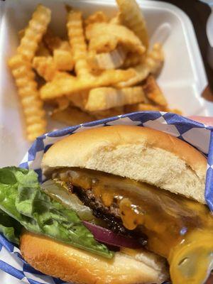 Lil' Cheeseburger and small fries