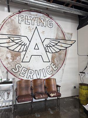 Flying A service seating inside decor