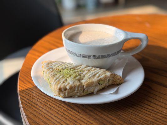 latte and scone