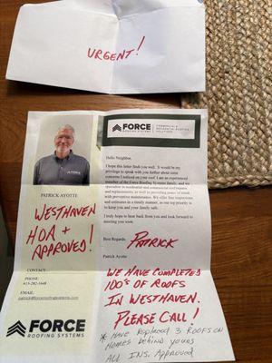 Business JUNK MAIL Flyer NEGATIVE ZERO RATED