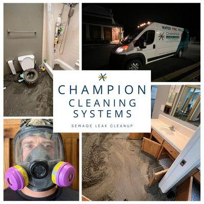 Champion Cleaning Systems services include sewage cleanup, water damage restoration, and fire damage restoration.