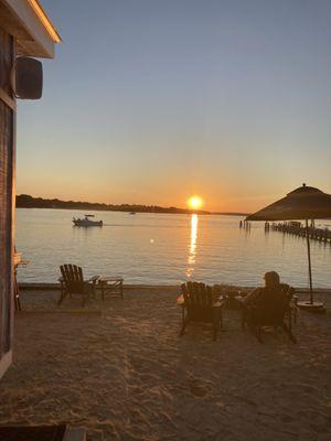 A sunset on the beach