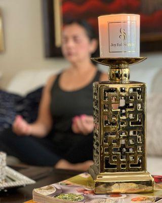 Use scents in you meditation time. Our 100% soy candles are made with our own fragrances blends to bring wellness.