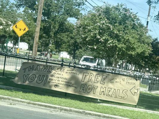 Banner - free food for those hungry