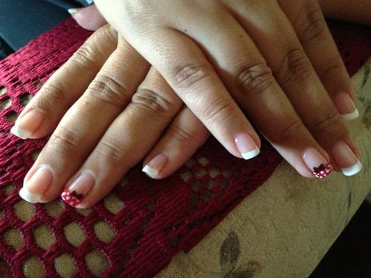 My Minnie Mouse nails done by the wonderful Mimi!