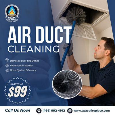 What's hiding in your air ducts?
Our air duct cleaning starts at just $99
Book your fresh start! (469) 992-4912
