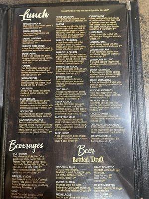 Lunch menu Aug. 18, 2025