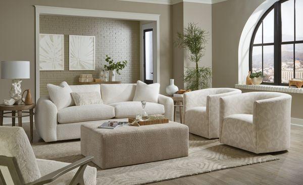 Modern sofa and swivel chairs. Vinson Fine Furniture. Columbus, Ohio