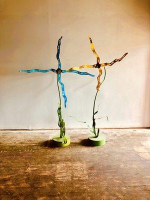 Do you know who made these 8 ft metal sculptures?