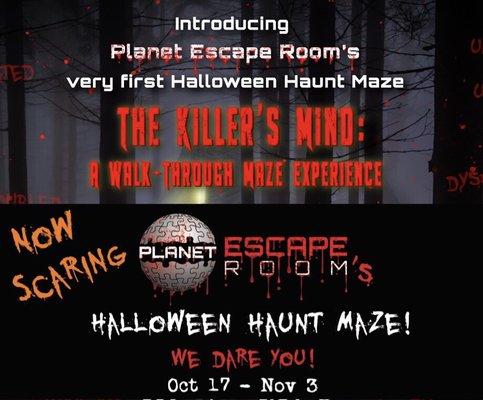 Killer's Mind - a walk through maze experience - Halloween Haunted Maze