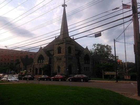 The church really is green in color. Very unique looking.