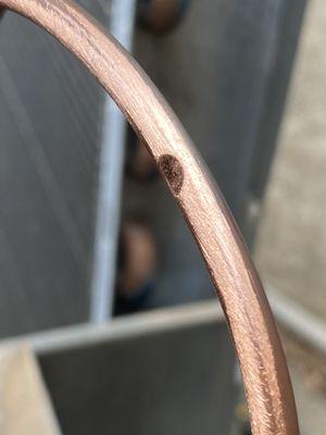 AC condenser unit leak repair