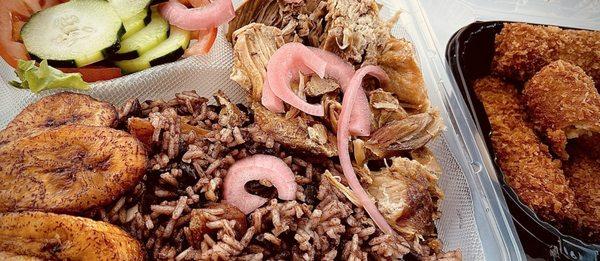 1 entree, 2 sides,2 drinks and a dessert was plenty for 2 adults.