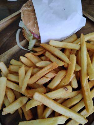 Had the Cheese Burger Combo. It was good. They have remodeled and now serve you the plate.