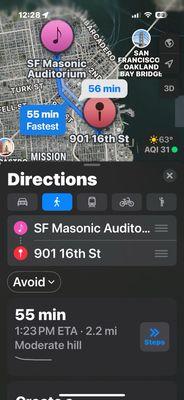 55 minute walk to the venue. They have refused to issue me a refund when I said it's too far.